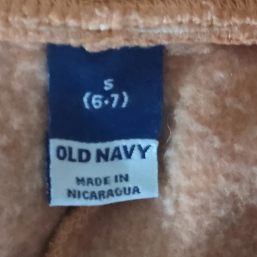 Old Navy Girls Size Small Drawstring Pull On Fleece Joggers Orange